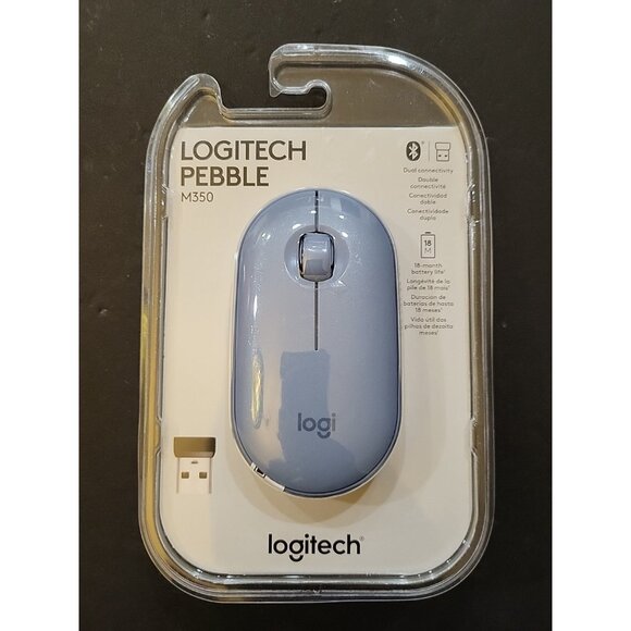 Logitech Pebble M350 Wireless Optical Mouse - Dual connectivity Mac PC Chome OS